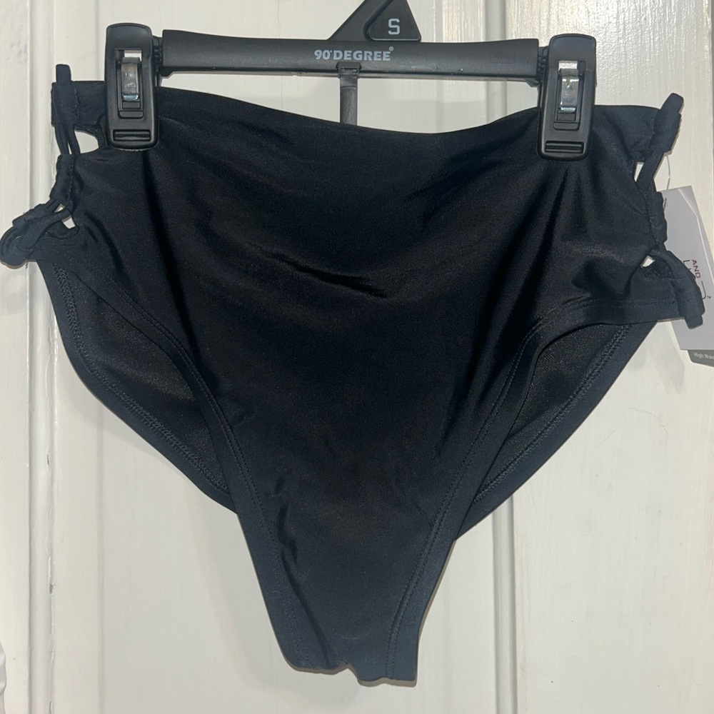 black high wasted rouge bikini bottom